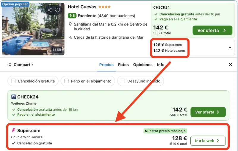 oferta hotel con jacuzzi en cantabria