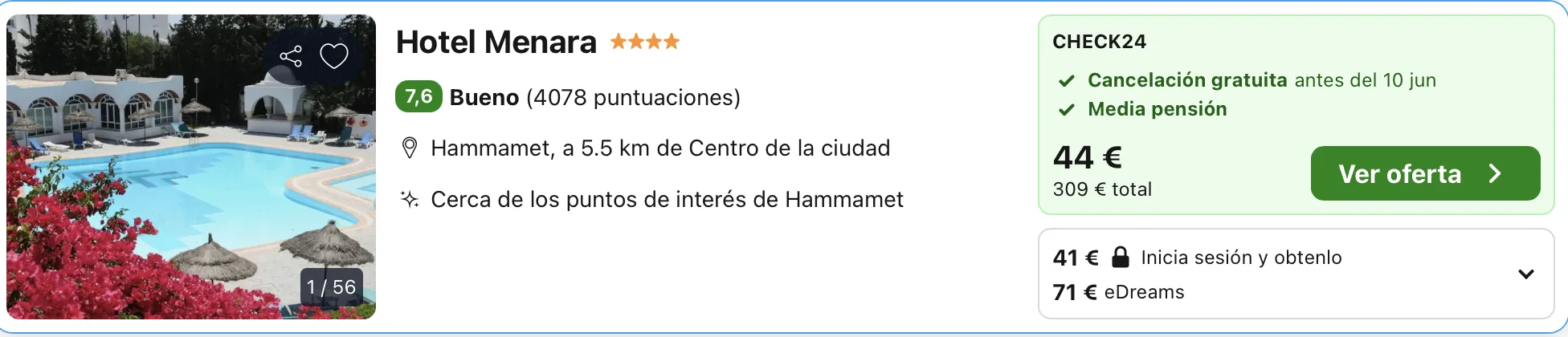 dormir barato en tunez hotel 4 estrellas