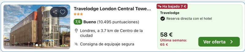 captura oferta hotel en londres en verano