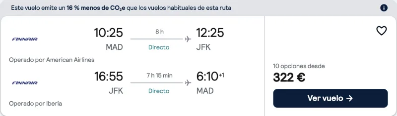 comprar vuelos baratos de Nueva York a madrid