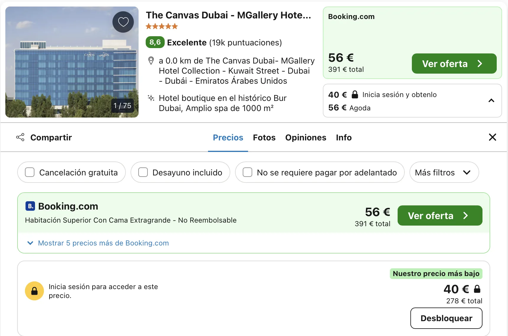 oferta hotel de lujo en dubai