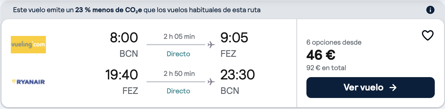 COMPRAR VUELOS BARATOS DE BARCELONA A FEZ, MARRUECOS