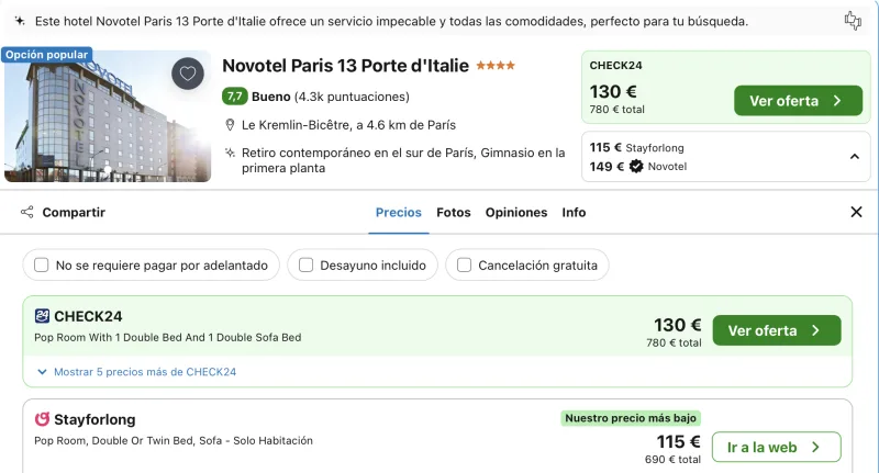 dormir barato hotel 4 estrellas paris