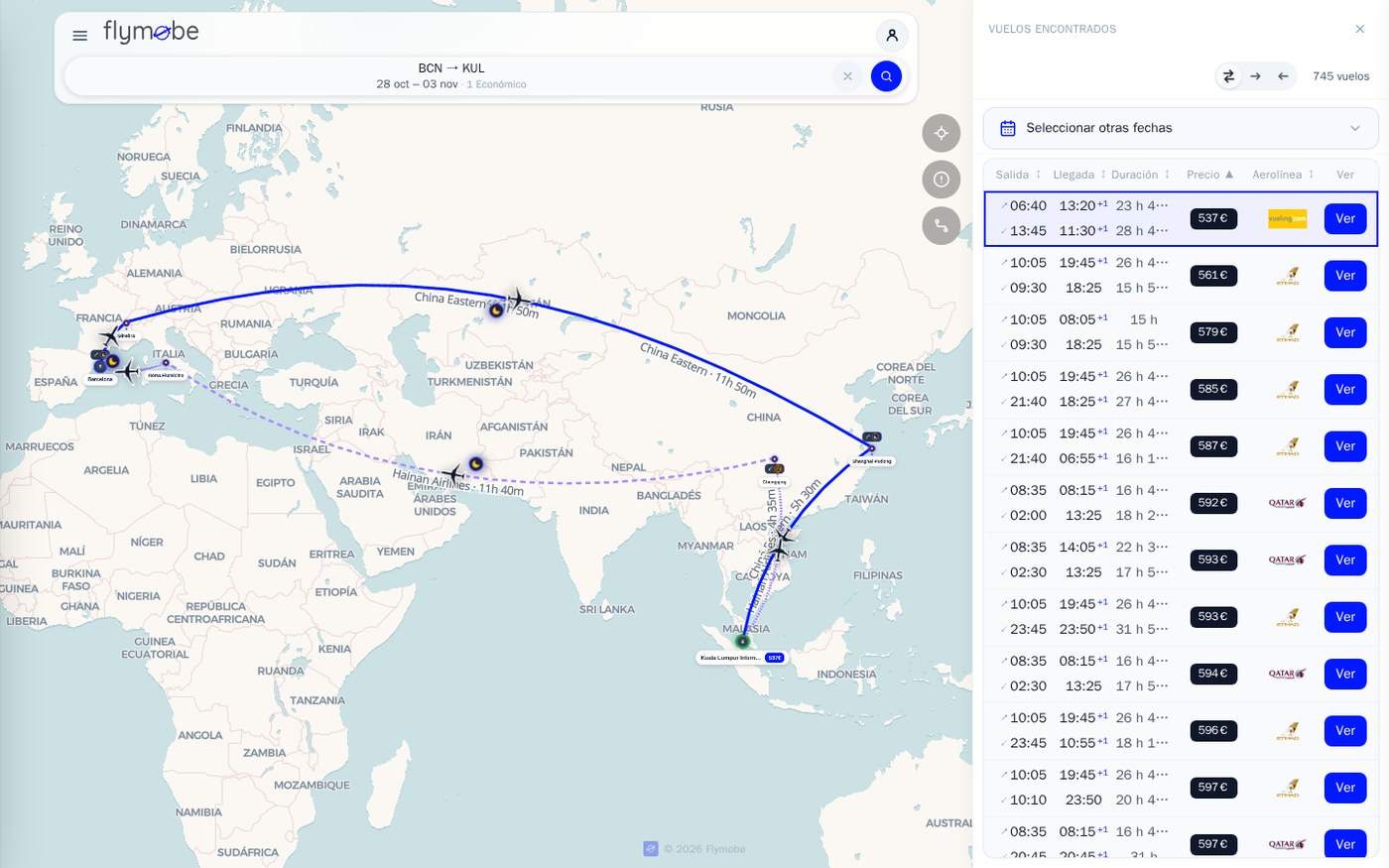 Vuelos de Barcelona a Kuala Lumpur por 537 euros ida y vuelta, del 28 de octubre al 3 de noviembre