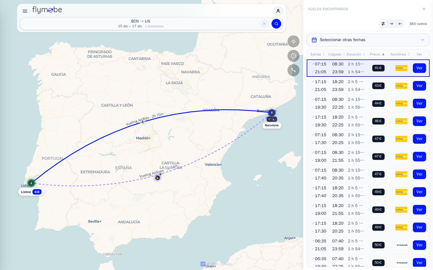 Vuelos directos de Barcelona a Lisboa por 41 euros ida y vuelta en Flymobe, del 15 al 17 de diciembre